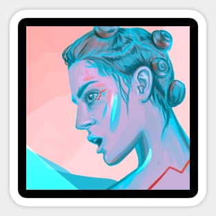 Neon girl Sticker